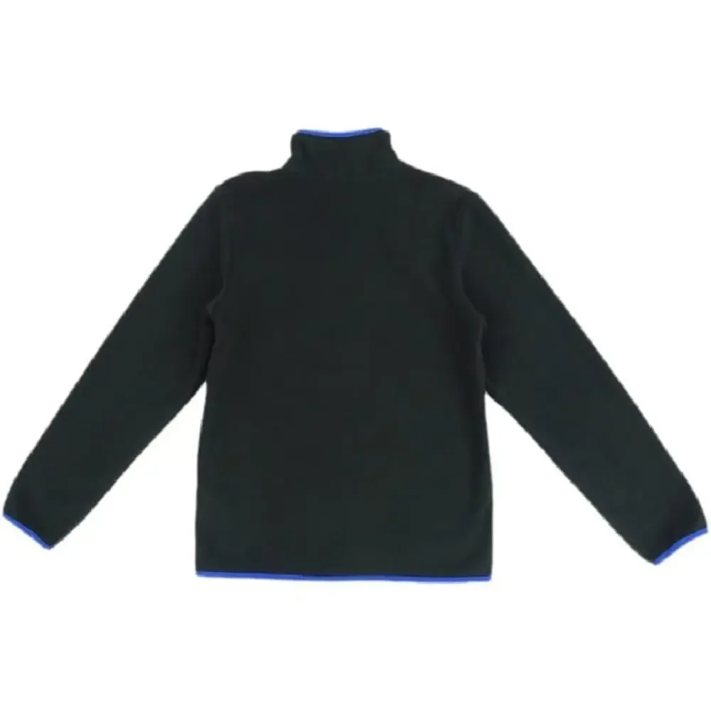 Converse All Star Sweatshirt Kids Medium Black Blue Polar Fleece 1/2 Zip RED483